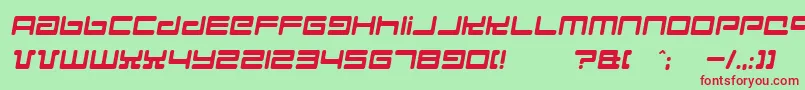 Hyperspeed-Schriftart – Rote Schriften auf grünem Hintergrund