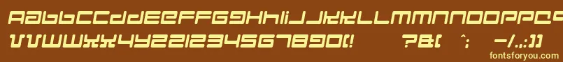 Hyperspeed Font – Yellow Fonts on Brown Background