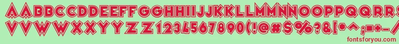 VarietРІColege Font – Red Fonts on Green Background