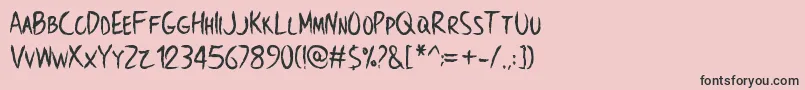 Шрифт BrowncrowPersonalUseOnly – чёрные шрифты на розовом фоне