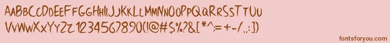 BrowncrowPersonalUseOnly-fontti – ruskeat fontit vaaleanpunaisella taustalla