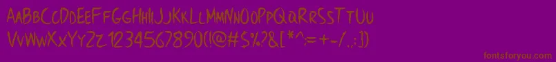 More about BrowncrowPersonalUseOnly Font BrowncrowPersonalUseOnly Font – Brown Fonts on Purple Background