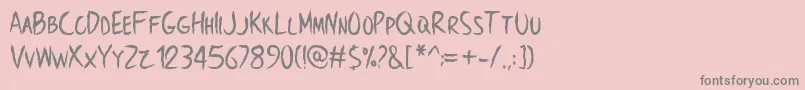 Police BrowncrowPersonalUseOnly – polices grises sur fond rose