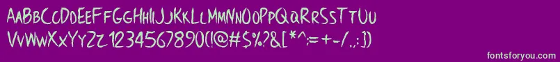 BrowncrowPersonalUseOnly Font – Green Fonts on Purple Background