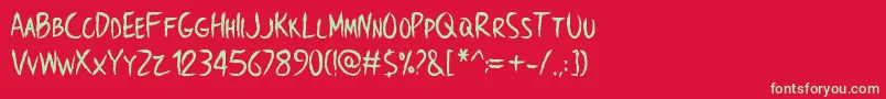 BrowncrowPersonalUseOnly Font – Green Fonts on Red Background