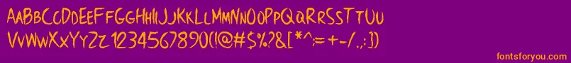 BrowncrowPersonalUseOnly Font – Orange Fonts on Purple Background