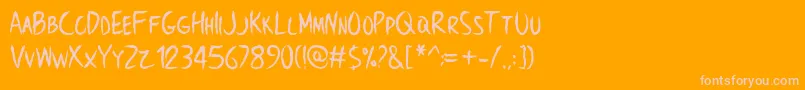 More about BrowncrowPersonalUseOnly Font BrowncrowPersonalUseOnly Font – Pink Fonts on Orange Background
