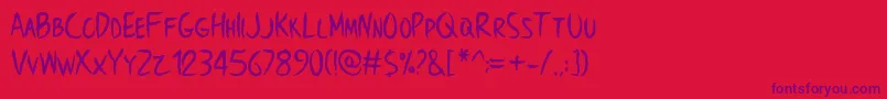 BrowncrowPersonalUseOnly Font – Purple Fonts on Red Background