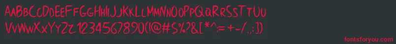 BrowncrowPersonalUseOnly Font – Red Fonts on Black Background