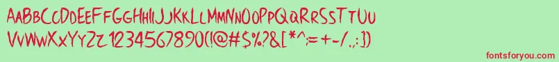 BrowncrowPersonalUseOnly Font – Red Fonts on Green Background