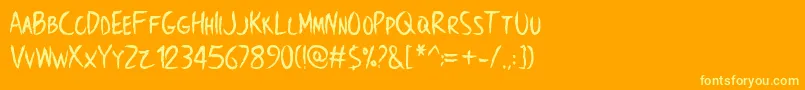 BrowncrowPersonalUseOnly Font – Yellow Fonts on Orange Background