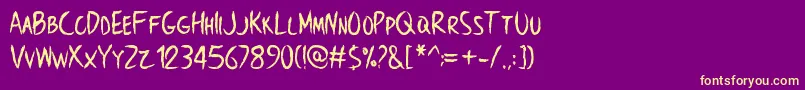 BrowncrowPersonalUseOnly Font – Yellow Fonts on Purple Background