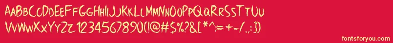 fuente BrowncrowPersonalUseOnly – Fuentes Amarillas Sobre Fondo Rojo