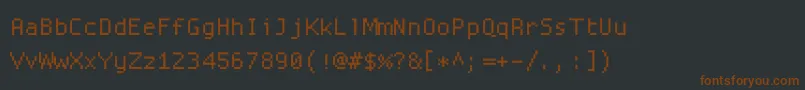 Fonte Proggysquarettsz – fontes marrons em um fundo preto