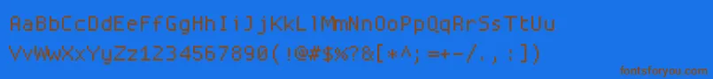 Proggysquarettsz Font – Brown Fonts on Blue Background