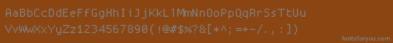 Czcionka Proggysquarettsz – szare czcionki na brązowym tle