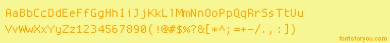 Proggysquarettsz Font – Orange Fonts on Yellow Background