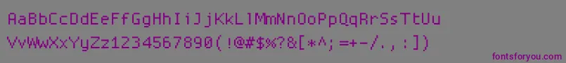 Proggysquarettsz-Schriftart – Violette Schriften auf grauem Hintergrund