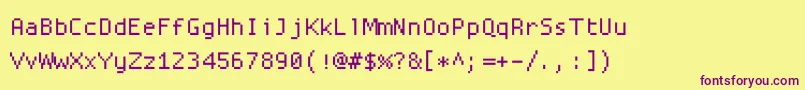 Proggysquarettsz Font – Purple Fonts on Yellow Background