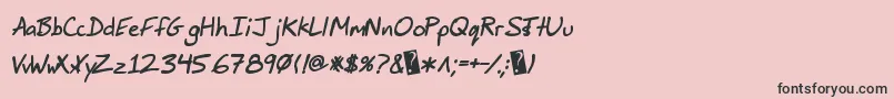 フォントJimbosprintBoldItalic – ピンクの背景に黒い文字
