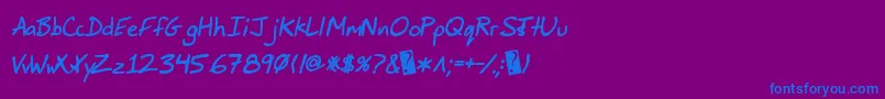 JimbosprintBoldItalic Font – Blue Fonts on Purple Background