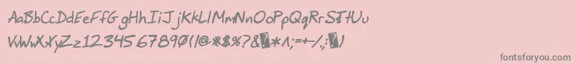 フォントJimbosprintBoldItalic – ピンクの背景に灰色の文字