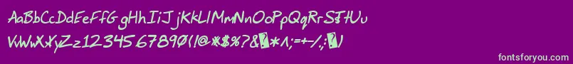 JimbosprintBoldItalic Font – Green Fonts on Purple Background