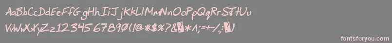 JimbosprintBoldItalic Font – Pink Fonts on Gray Background
