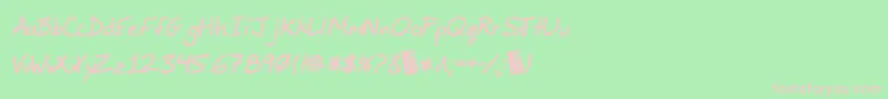 フォントJimbosprintBoldItalic – 緑の背景にピンクのフォント
