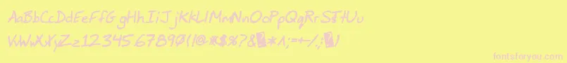 JimbosprintBoldItalic Font – Pink Fonts on Yellow Background