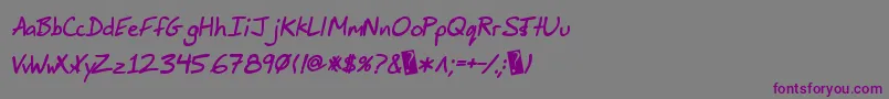 Шрифт JimbosprintBoldItalic – фиолетовые шрифты на сером фоне
