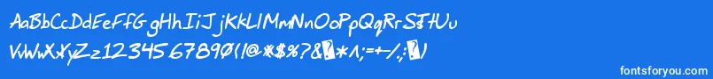 Шрифт JimbosprintBoldItalic – белые шрифты на синем фоне