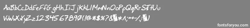 Шрифт JimbosprintBoldItalic – белые шрифты на сером фоне