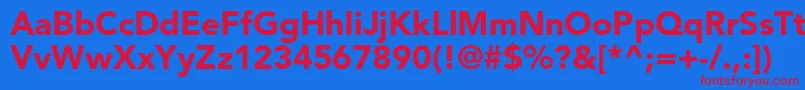 AvenirltstdBlack Font – Red Fonts on Blue Background