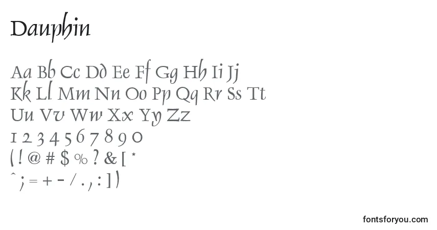 Fuente Dauphin - alfabeto, números, caracteres especiales