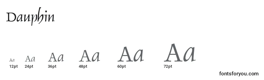 Размеры шрифта Dauphin
