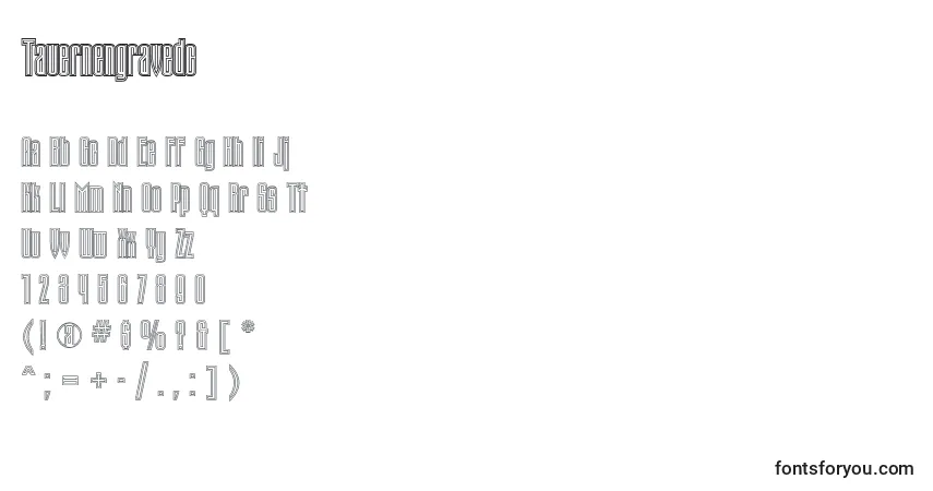 Schriftart Tauernengravedc – Alphabet, Zahlen, spezielle Symbole