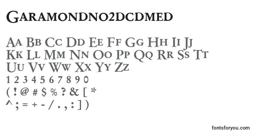 A fonte Garamondno2dcdmed – alfabeto, números, caracteres especiais