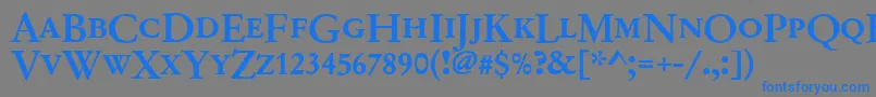 Шрифт Garamondno2dcdmed – синие шрифты на сером фоне