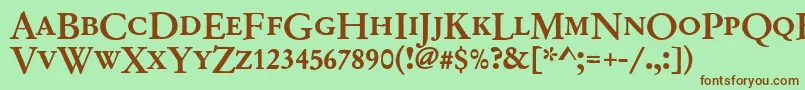 Garamondno2dcdmed Font – Brown Fonts on Green Background