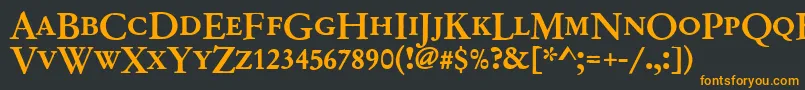 フォントGaramondno2dcdmed – 黒い背景にオレンジの文字