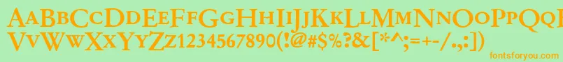 Garamondno2dcdmed Font – Orange Fonts on Green Background