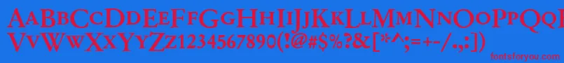 Garamondno2dcdmed Font – Red Fonts on Blue Background