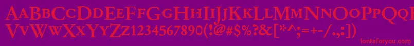 Garamondno2dcdmed Font – Red Fonts on Purple Background