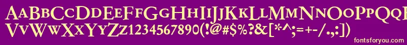 Garamondno2dcdmed Font – Yellow Fonts on Purple Background