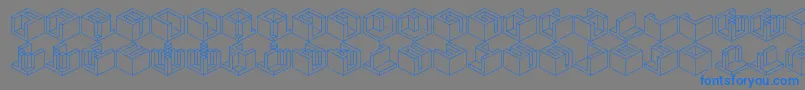 Qbicle3-fontti – siniset fontit harmaalla taustalla