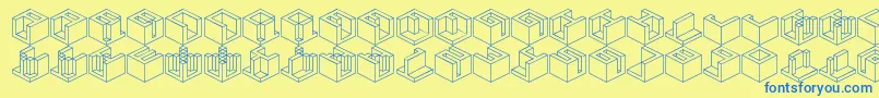 En savoir plus sur la police Qbicle3 Police Qbicle3 – polices bleues sur fond jaune