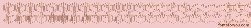 フォントQbicle3 – ピンクの背景に茶色のフォント