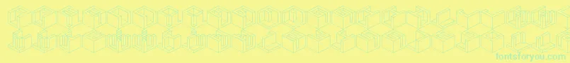 Qbicle3 Font – Green Fonts on Yellow Background