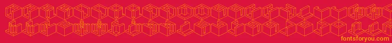 Qbicle3 Font – Orange Fonts on Red Background